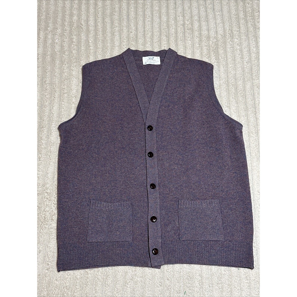 Vintage Lord Jeff Men's XL Cartigan Sweater  100% Virgin Australian Lambs Wool